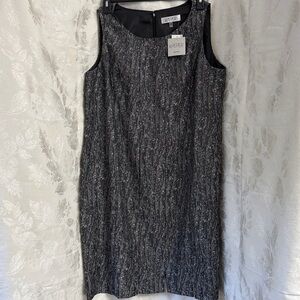 Kasper Women's Textured Black and Gray Midi Dress Size 16W NWT